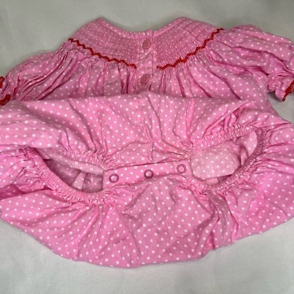 Poppy Kids Co 3 month pink polka dot valentines heart bubble Savannah Monogram - Picture 4 of 6